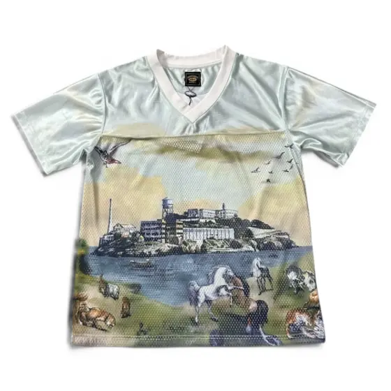 Corteiz Narnia Football Jersey 'Blue/Cream'