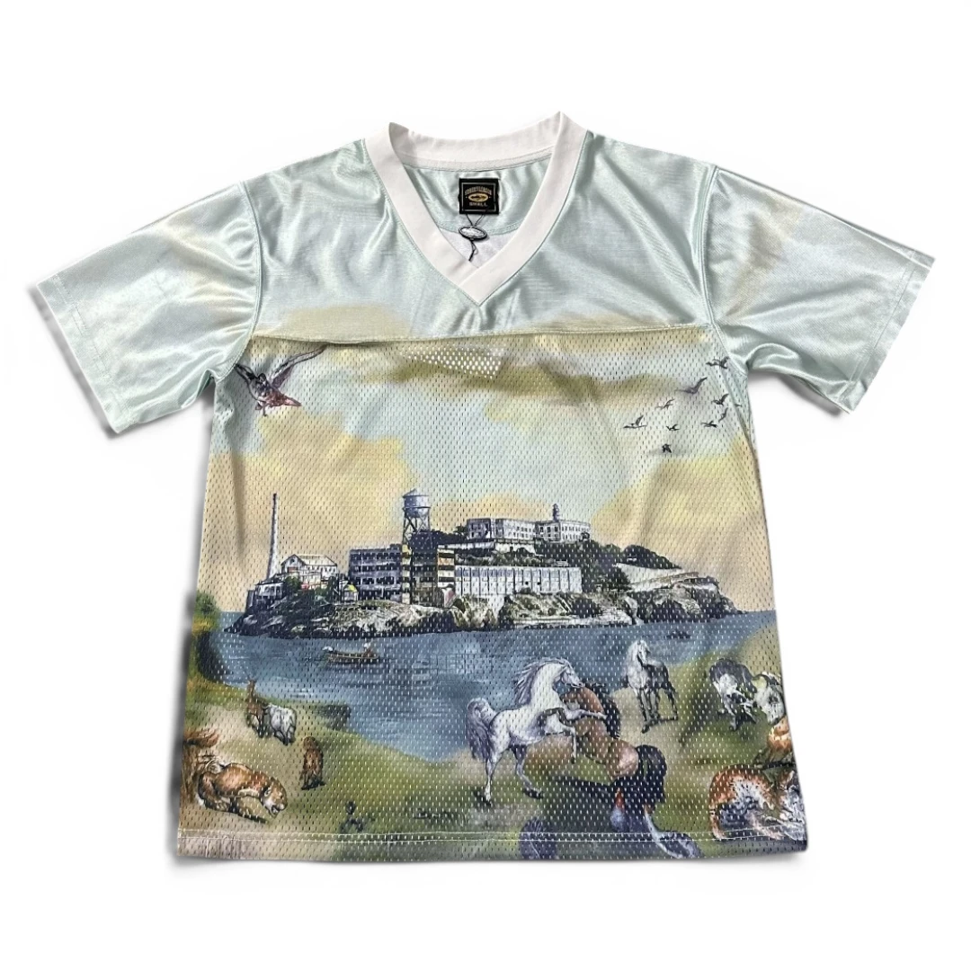 Corteiz Narnia Football Jersey 'Blue/Cream'
