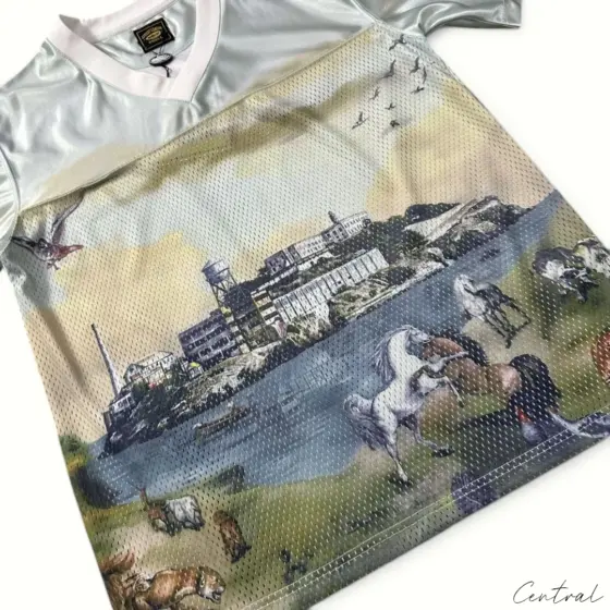 Corteiz Narnia Football Jersey 'Blue/Cream'