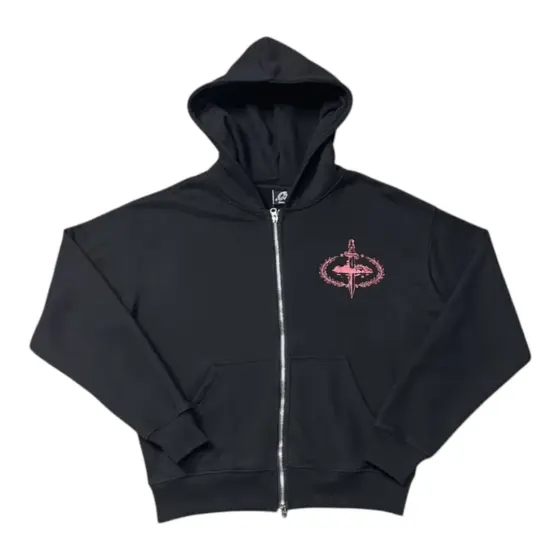 Corteiz x Slaughter Gang 21 Savage Zip Up Hoodie Black