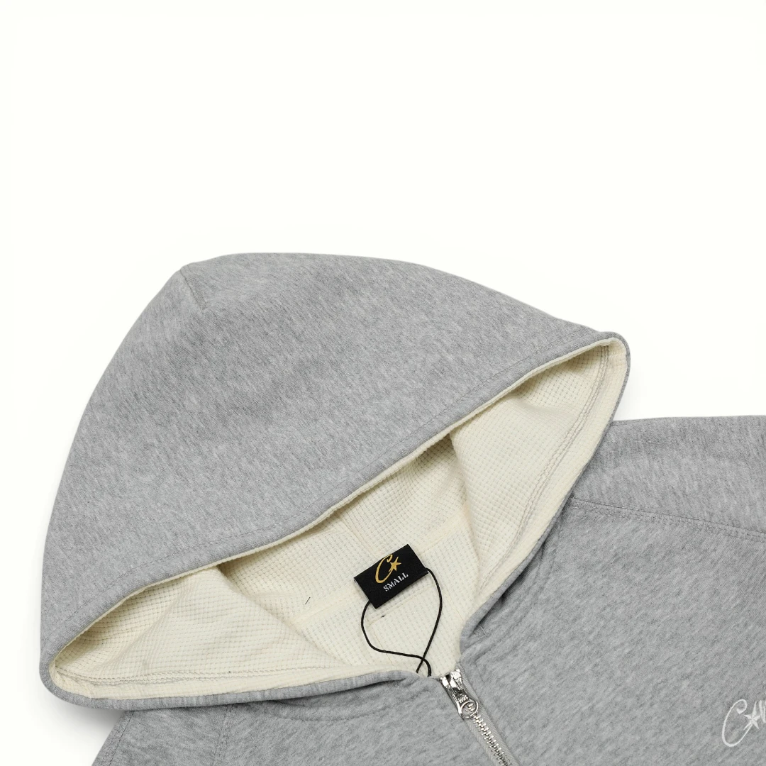 Corteiz HMP Thermal Zip Hoodie [Heather Grey]