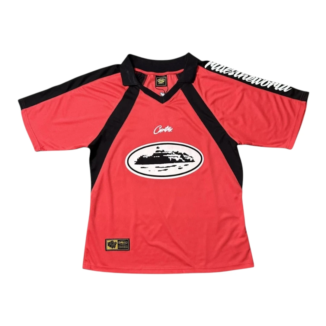 Corteiz Alcatraz Football Jersey - Red/Black