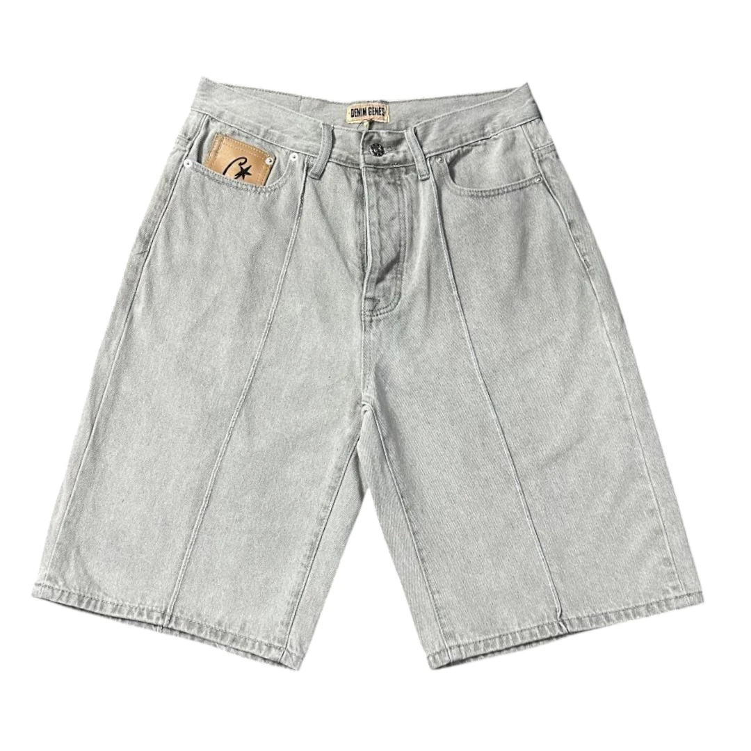 Corteiz C-Star Denim Shorts 'Gray'