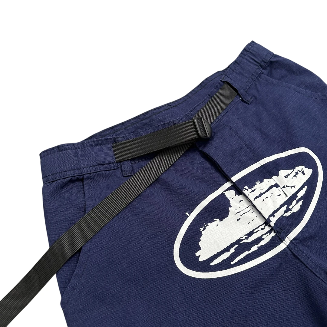 Corteiz Alcatraz Cargo Shorts - Navy