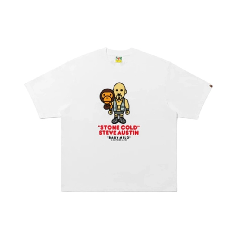 BAPE x Fanatics x WWE Stone Cold Steve Austin Baby Milo Relaxed Fit Tee - White