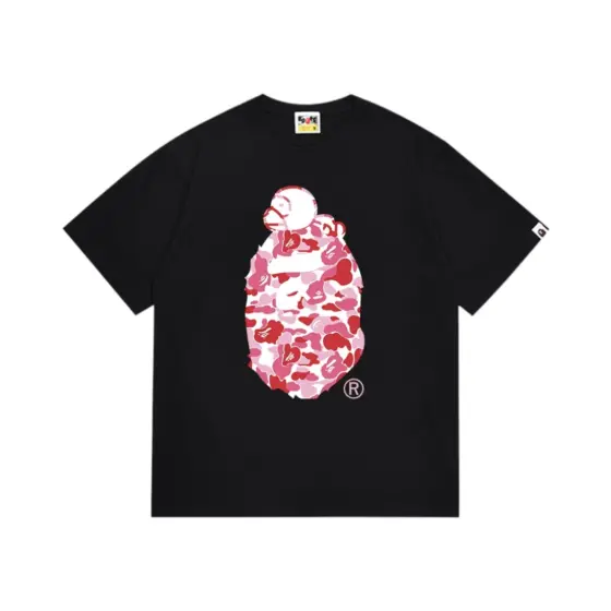 BAPE ABC Camo Milo On Big Ape Tee - black fans