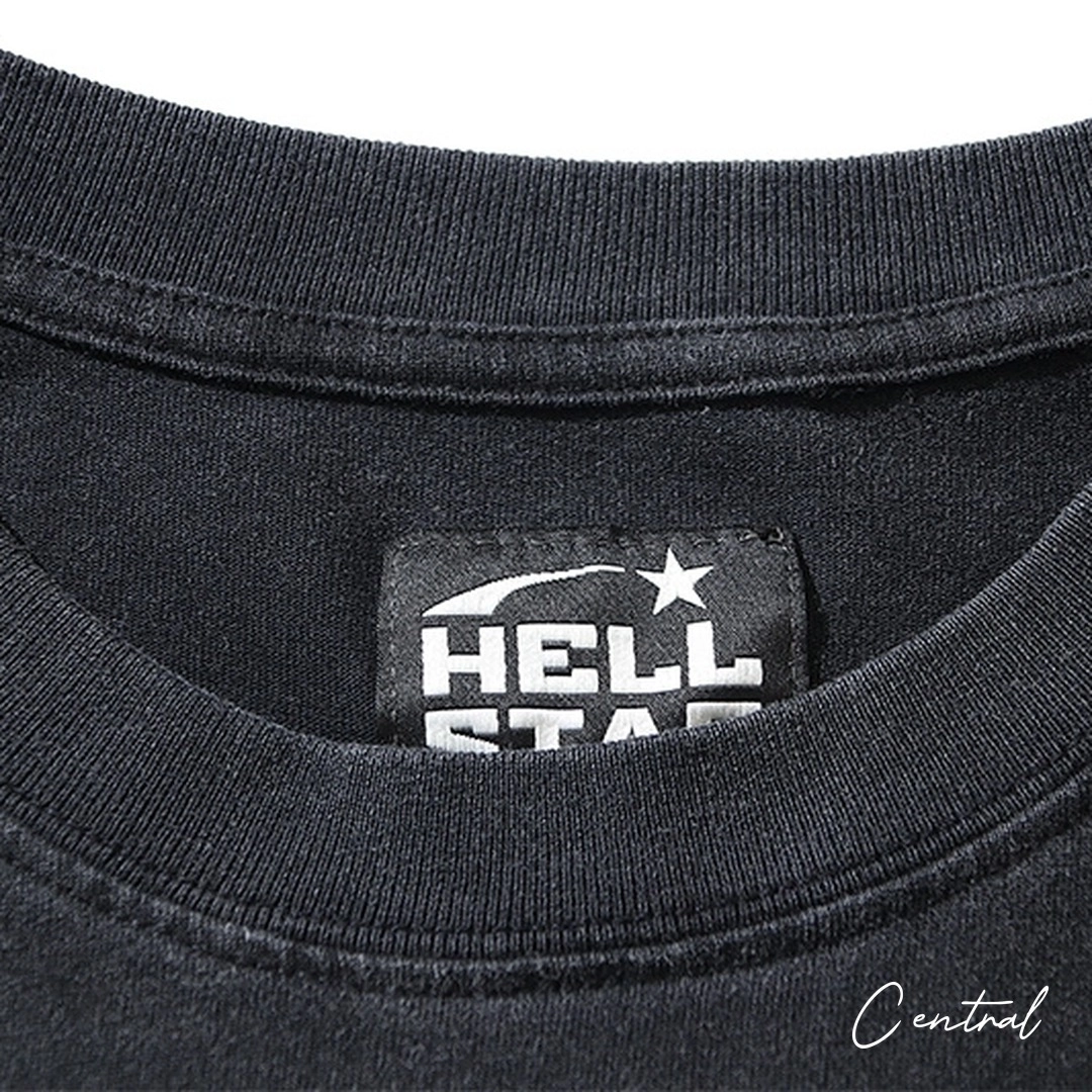 Hellstar Star Red Abstract T-Shirt - Black