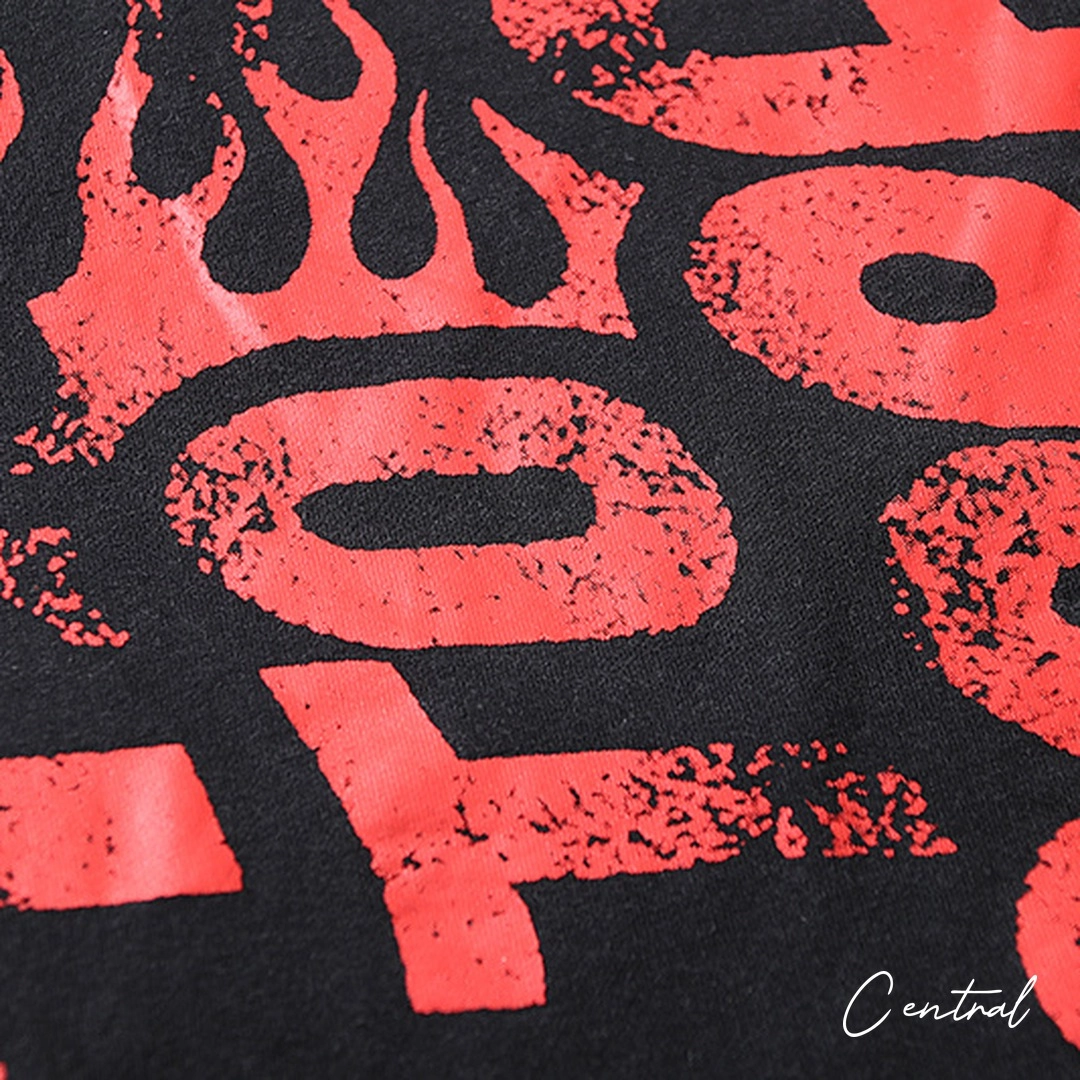 Hellstar Star Red Abstract T-Shirt - Black