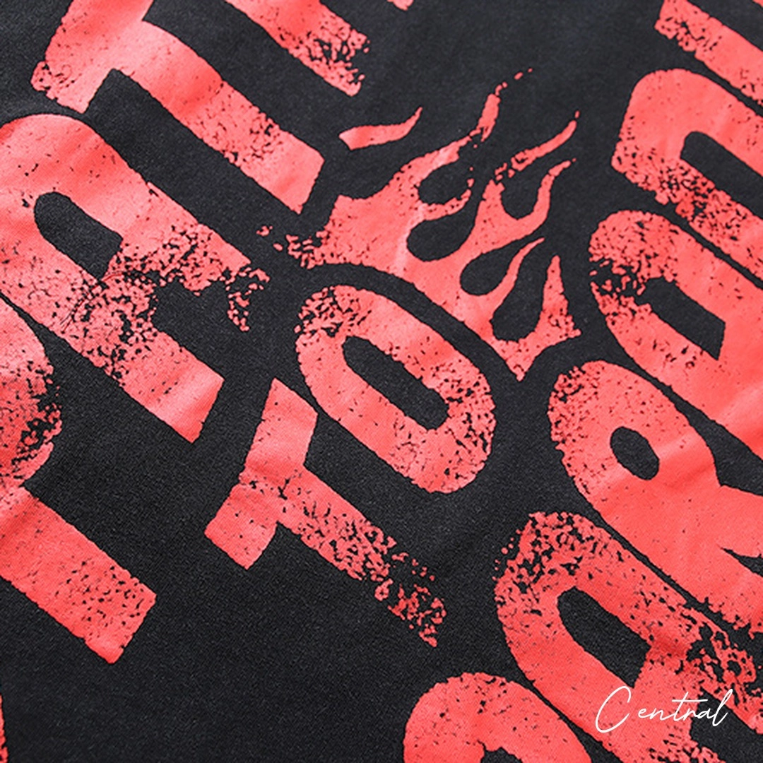 Hellstar Star Red Abstract T-Shirt - Black
