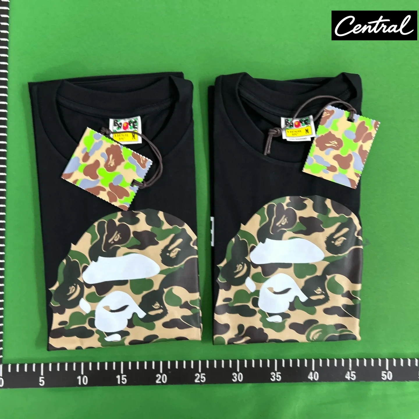 BAPE A BATHING APE Abc Camo By Bathing Ape Tee - black green