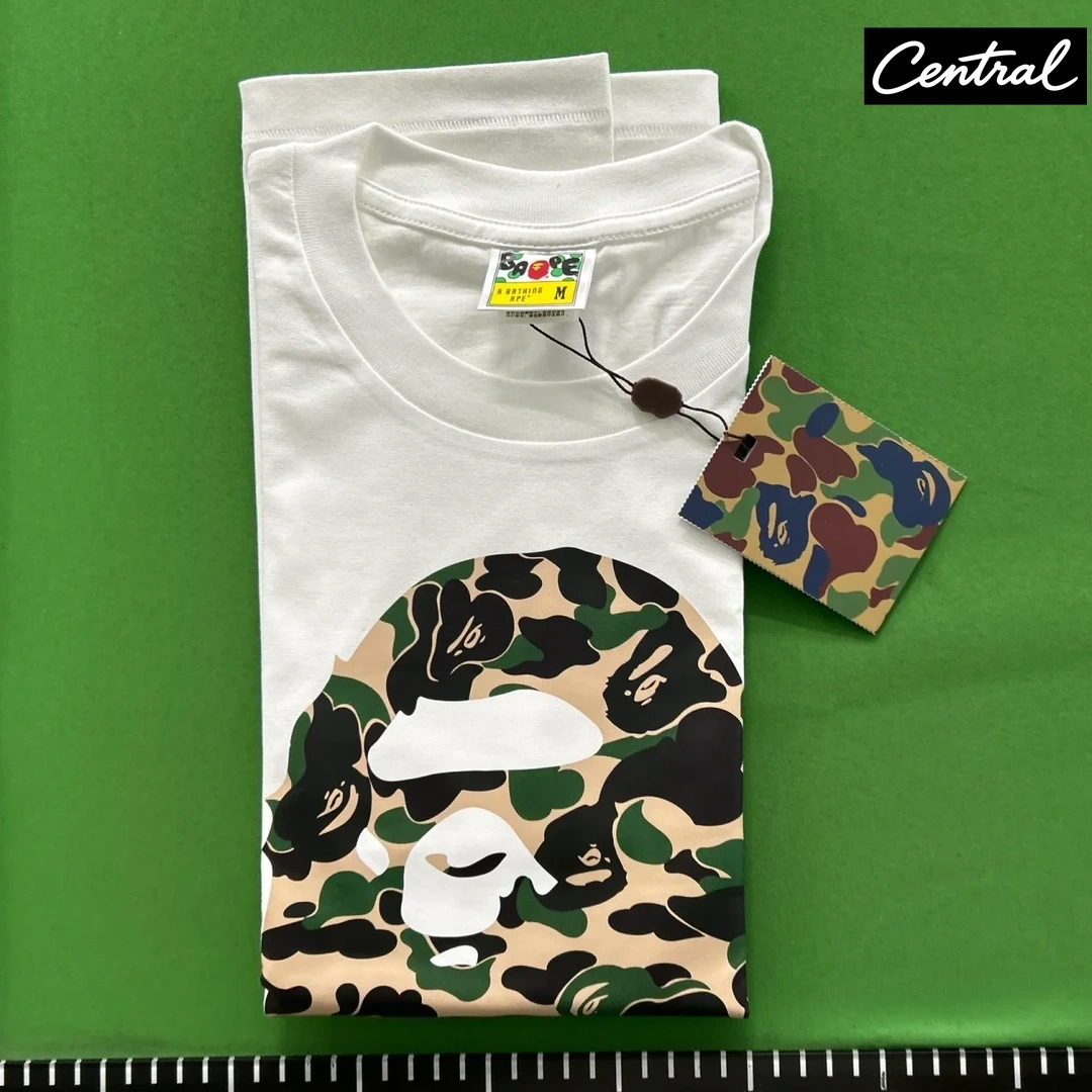 BAPE A BATHING APE Abc Camo By Bathing Ape Tee - white green