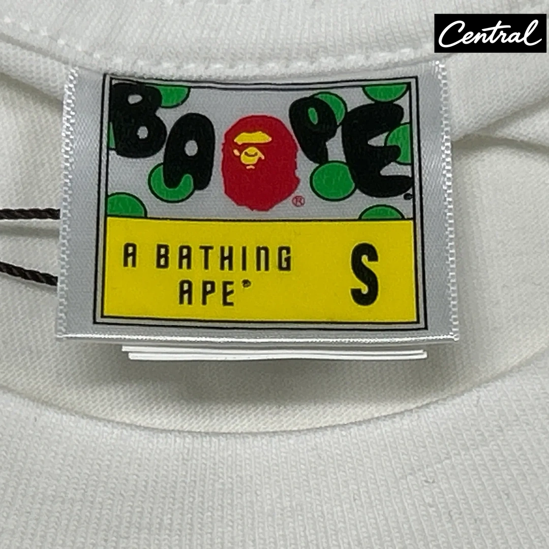 BAPE ABC Camo Milo On Big Ape Tee - white powder