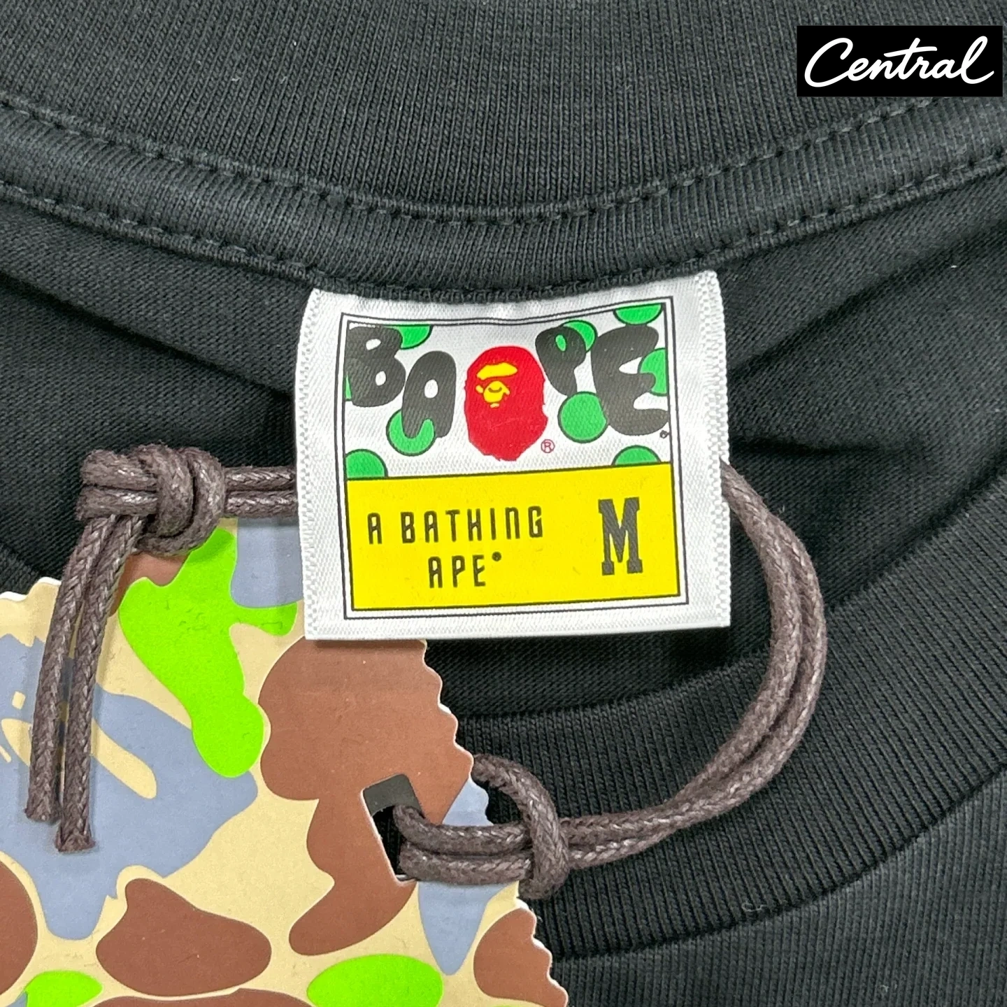BAPE ABC Camo Milo On Big Ape Tee - black blue