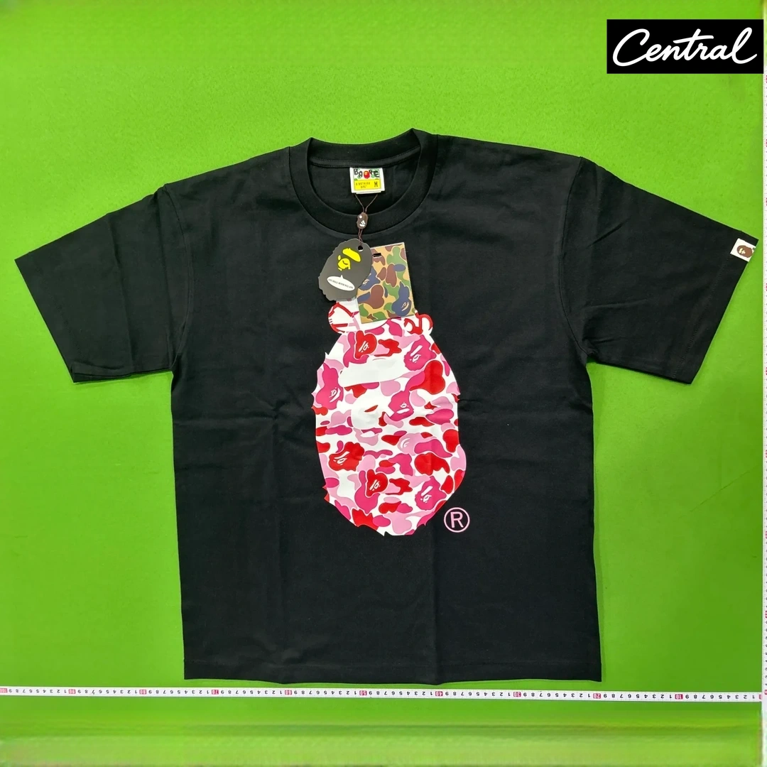 BAPE ABC Camo Milo On Big Ape Tee - black fans