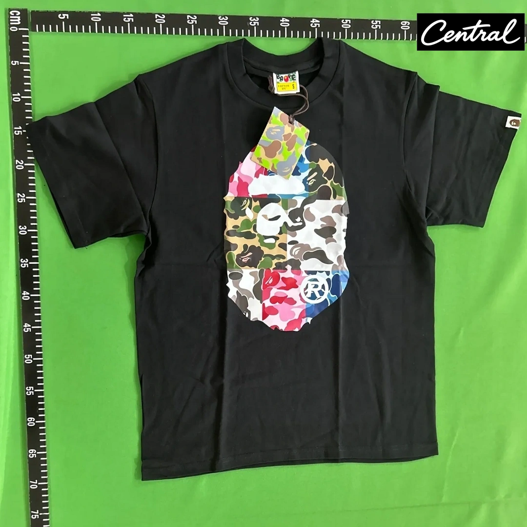 BAPE ABC Camo Crazy Big Ape Head Tee - black