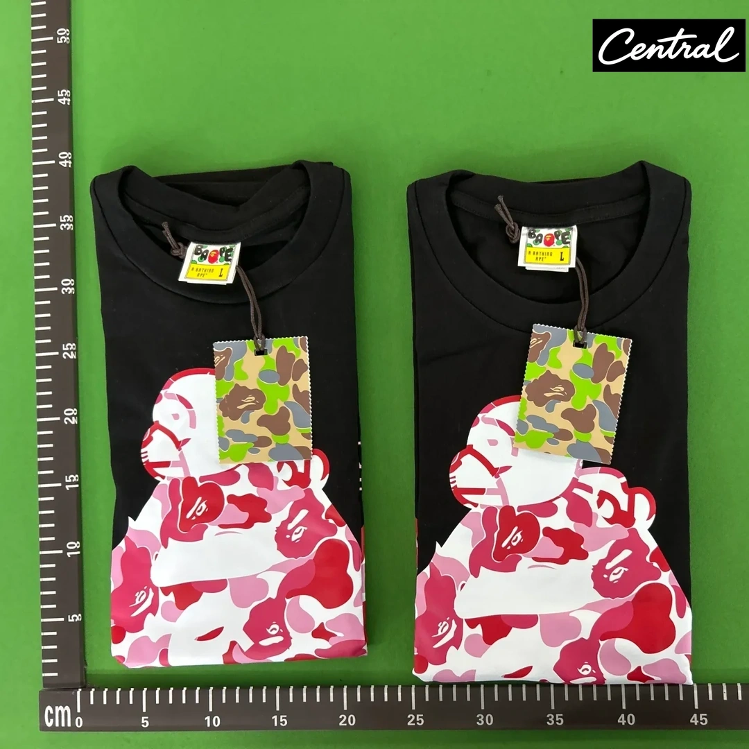 BAPE ABC Camo Milo On Big Ape Tee - black fans