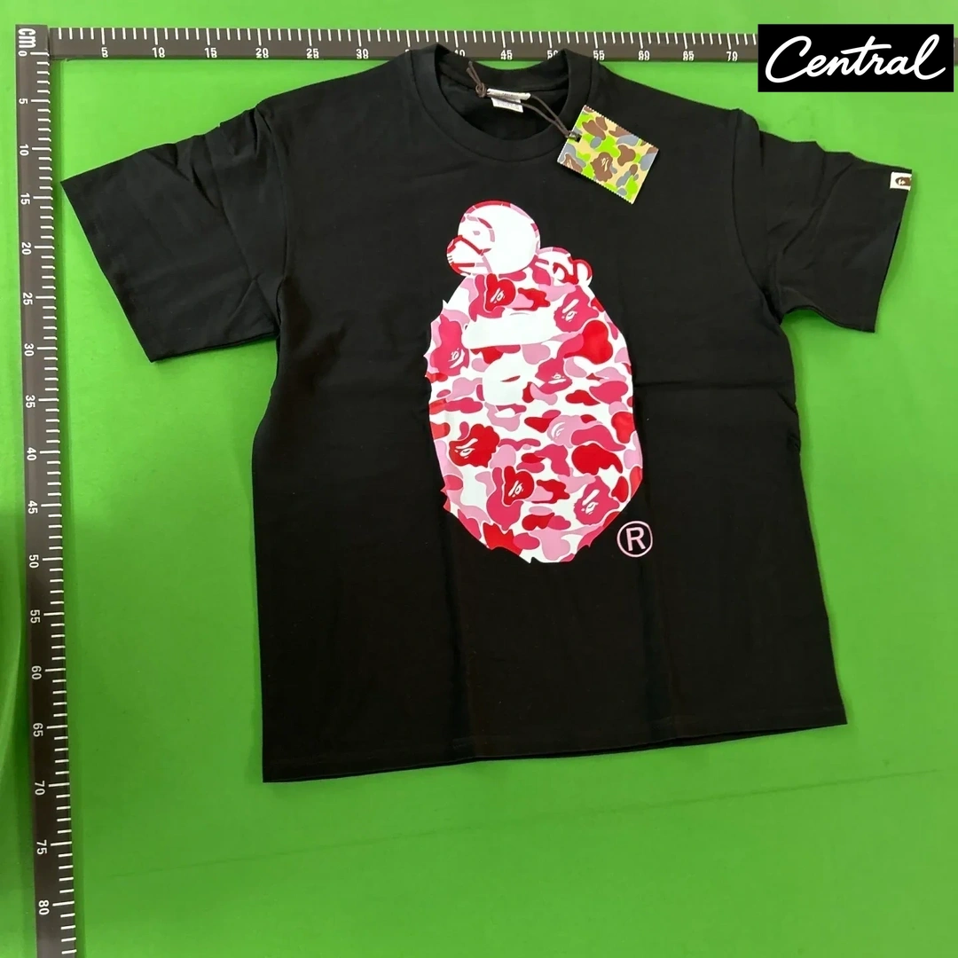 BAPE ABC Camo Milo On Big Ape Tee - black fans