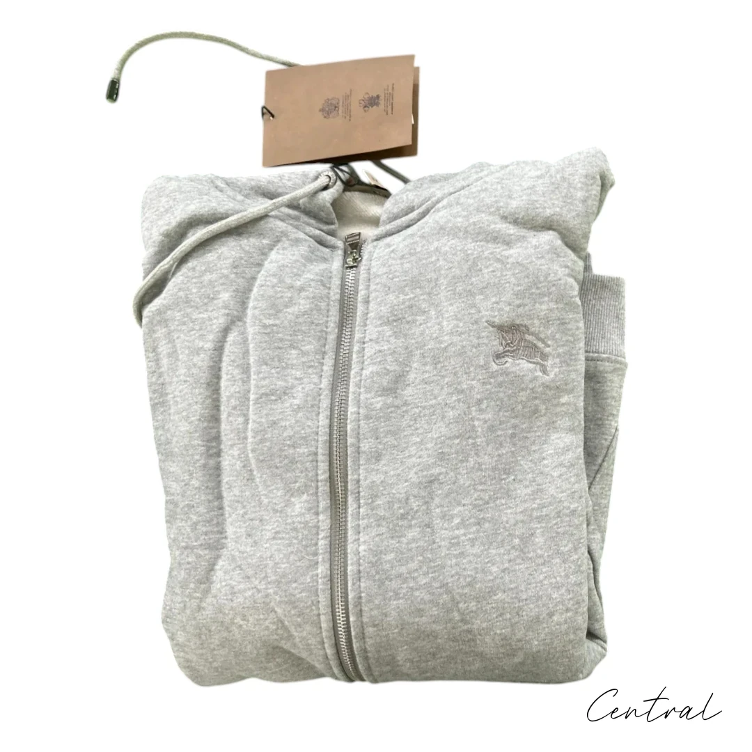 Burberry Full-Zip Hoodie - Grey White - Image 3