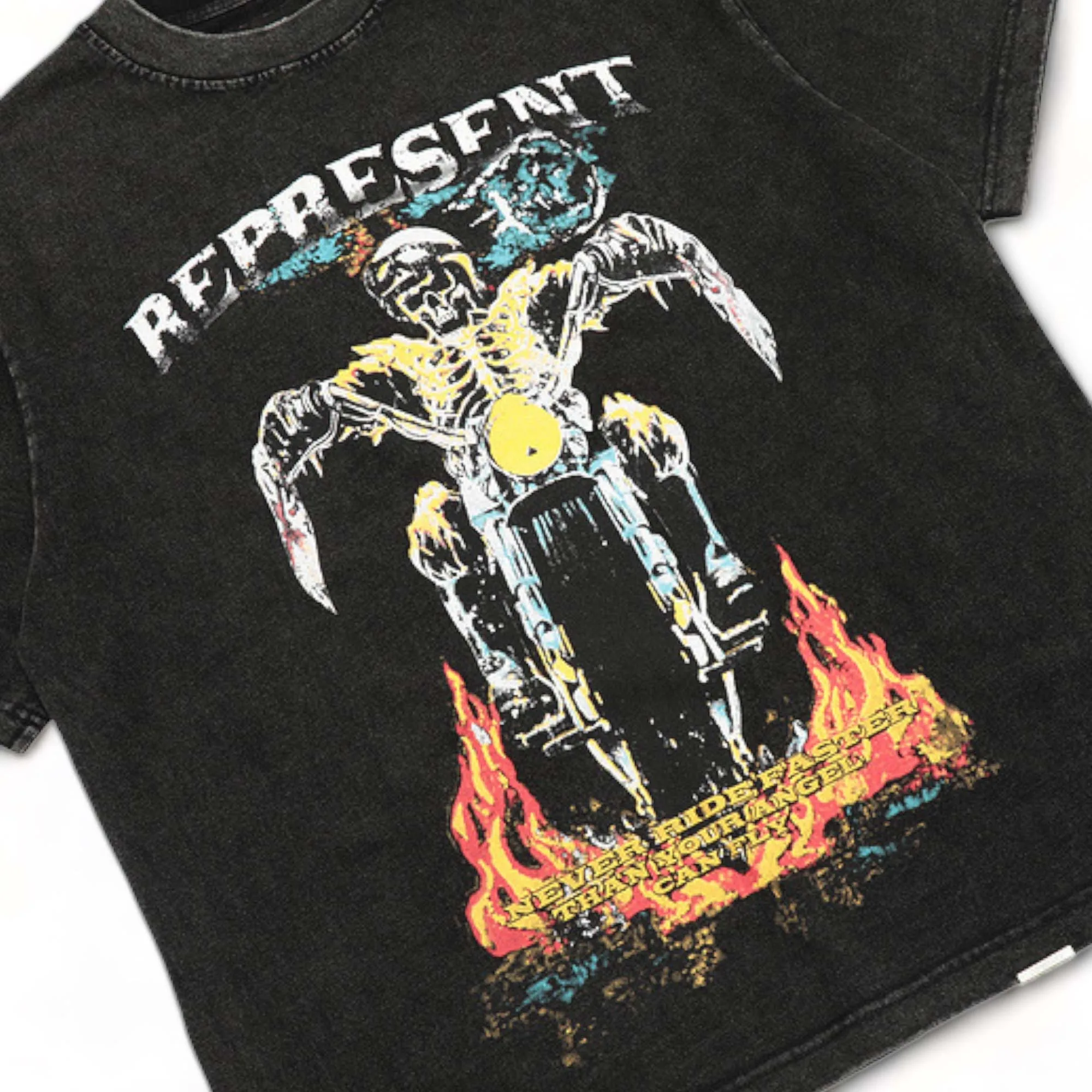 Represent Never Ride Faster Faded T-shirt