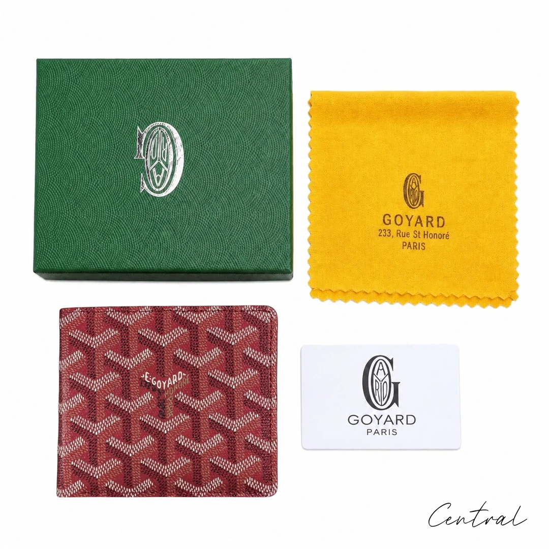 Goyard Card Holder - Burgundy Gift Box