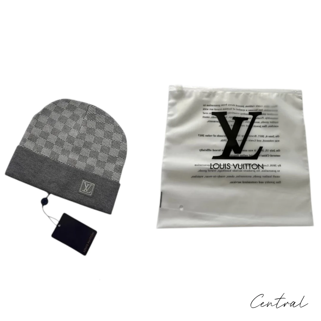 LV Damier Beanie - Light Grey - Image 3