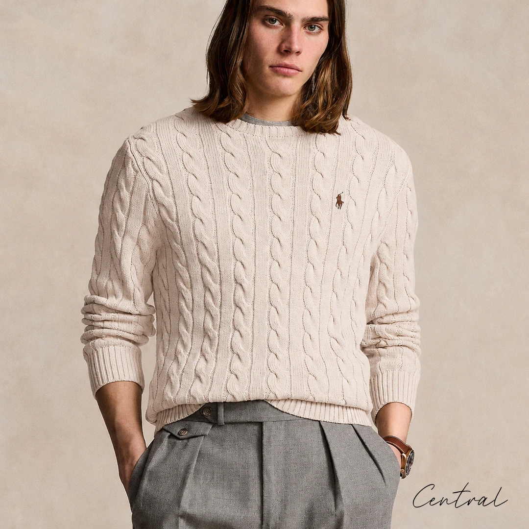 Polo Ralph Lauren Cable-Knit Cotton Jumper - Heather Beige