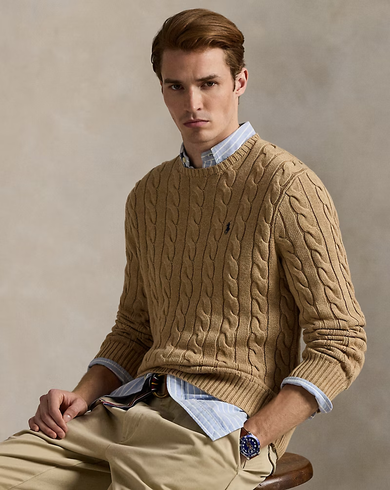 Polo Ralph Lauren Cable-Knit Cotton Jumper - Khaki