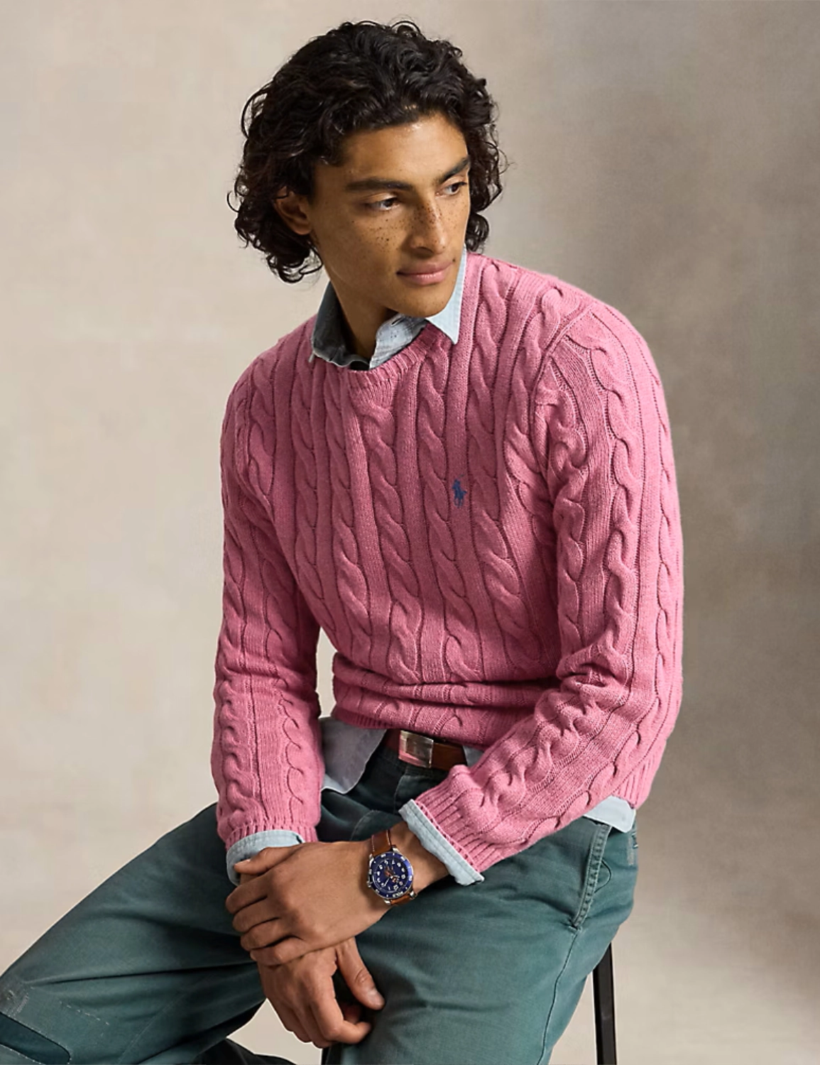 Polo Ralph Lauren Cable-Knit Cotton Jumper - Pink