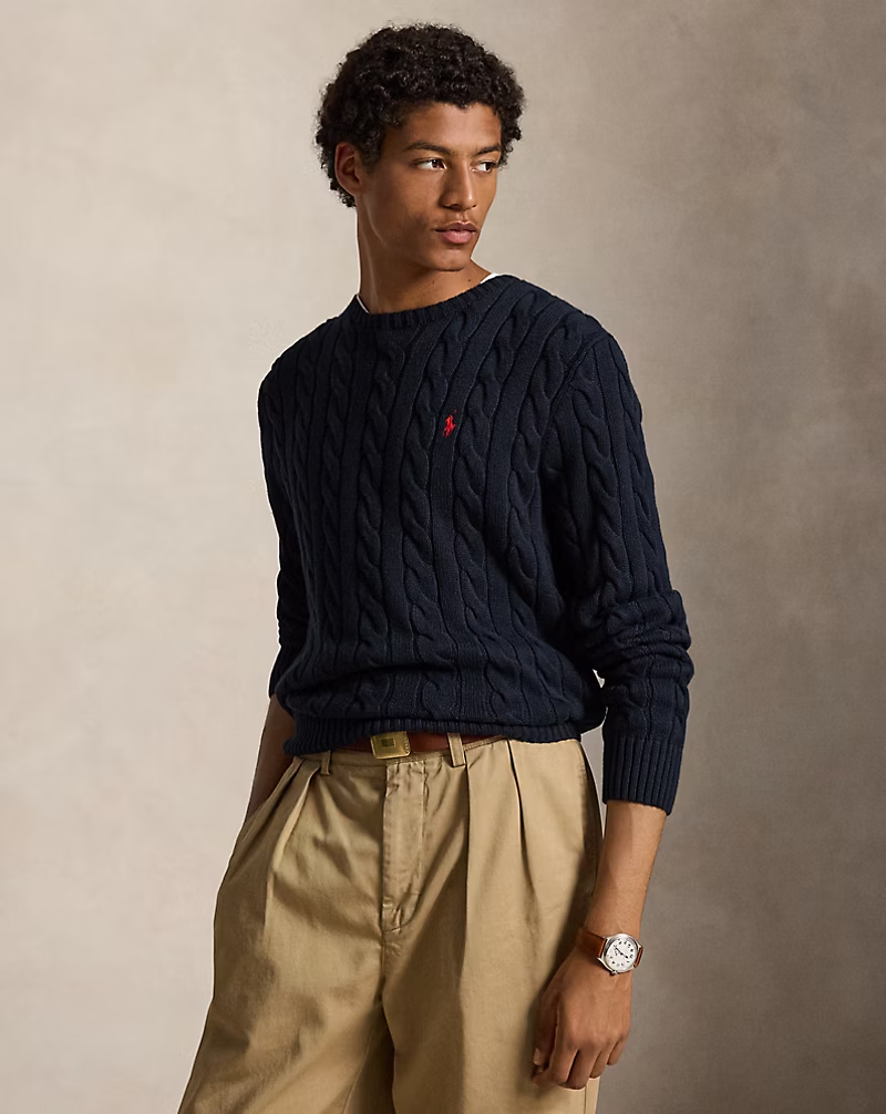 Polo Ralph Lauren Cable-Knit Cotton Jumper - Royal Blue