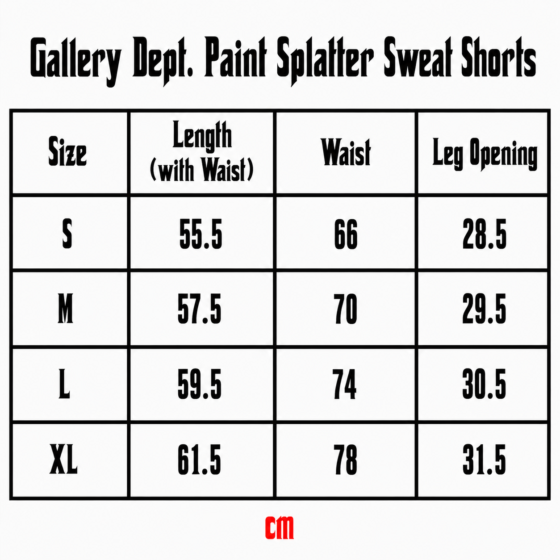 Gallery Dept. Paint Splatter Sweat Shorts - Black