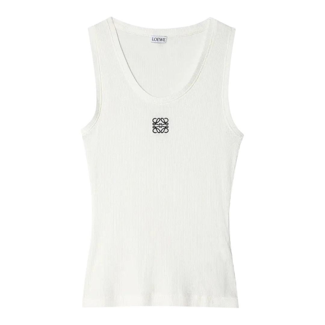 LOEWE Embroidered Anagram Tank Top - White