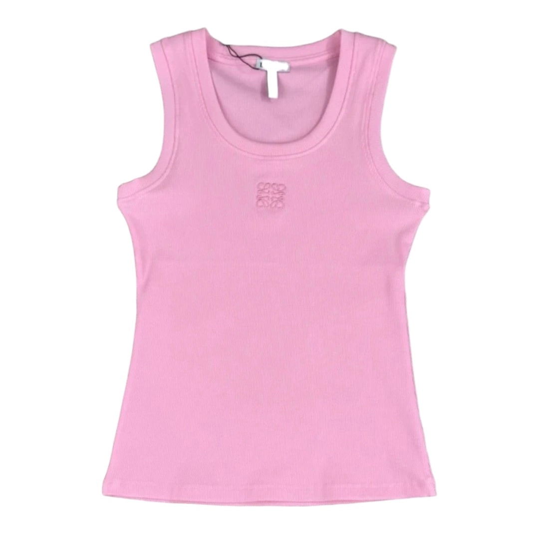 LOEWE Embroidered Anagram Tank Top - Pink Red