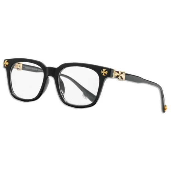 Chrome Hearts Blue Light Protection Glasses - Black Gold Frame