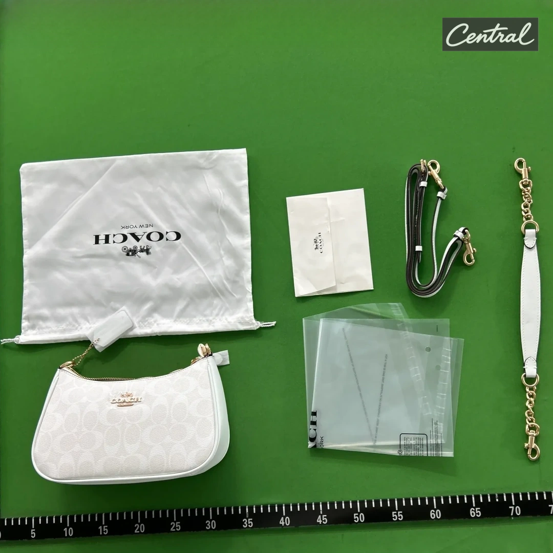 Coach Teri Shoulder Bag In Signature Canvas - White