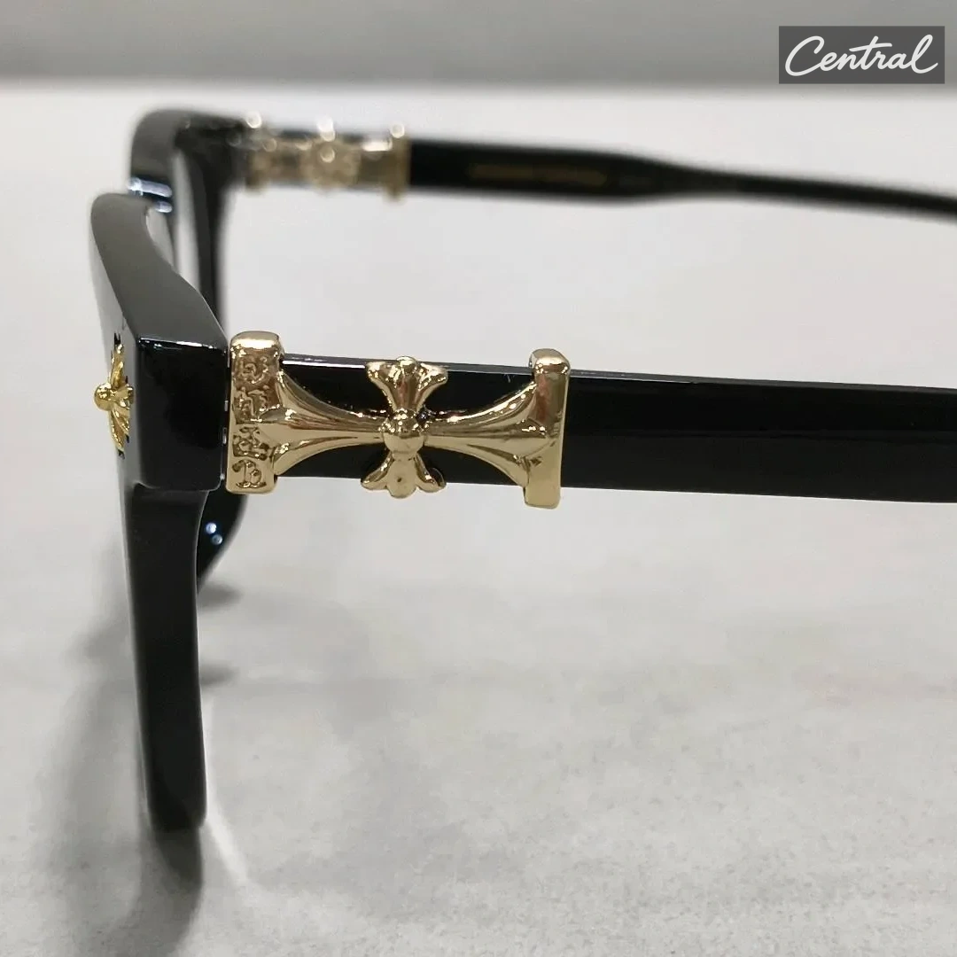 Chrome Hearts Blue Light Protection Glasses - Black Gold Frame