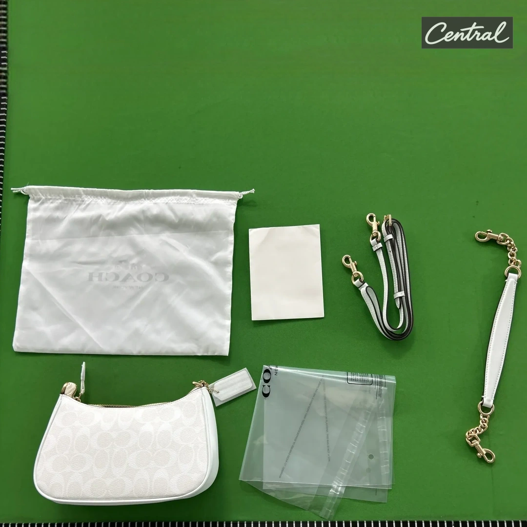 Coach Teri Shoulder Bag In Signature Canvas - White