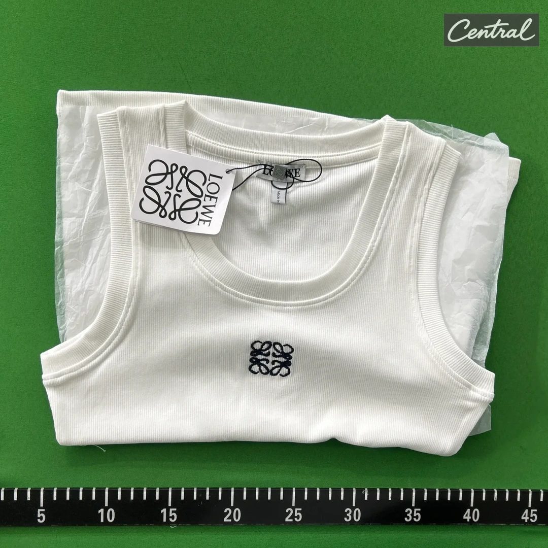 LOEWE Embroidered Anagram Tank Top - White