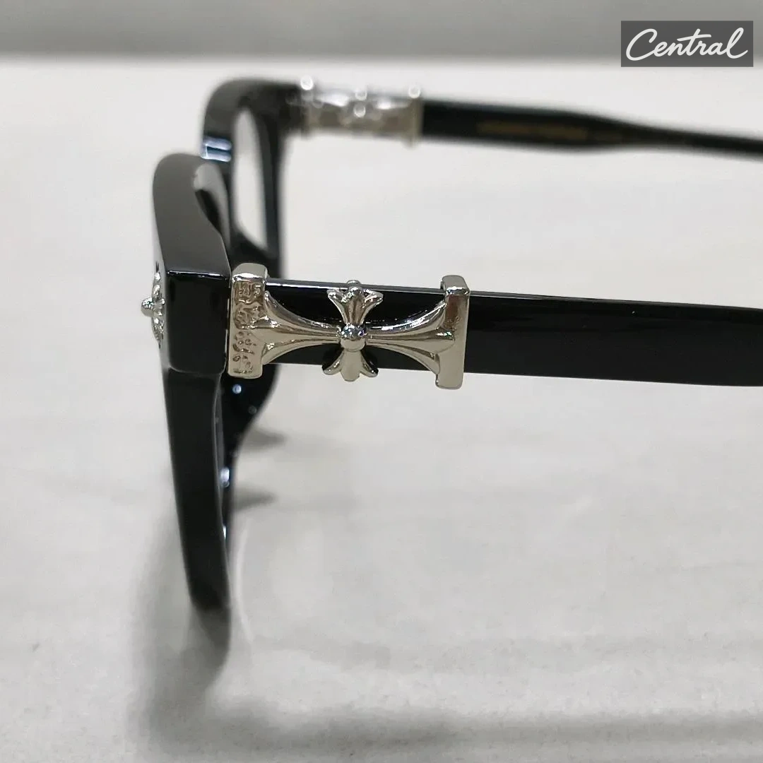 Chrome Hearts Blue Light Protection Glasses - Black Silver Frame