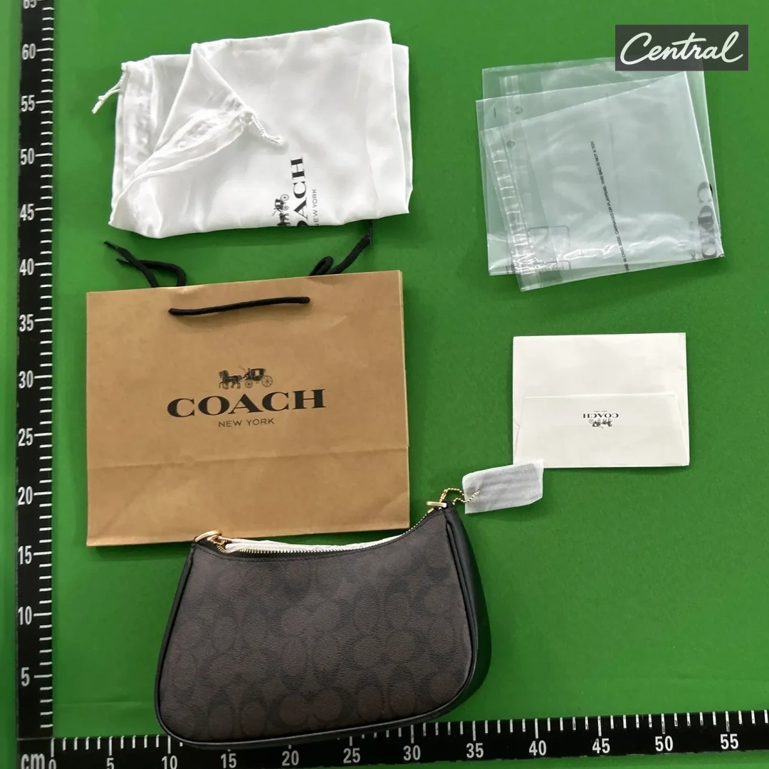 Coach Teri Shoulder Bag In Signature Canvas - Coffee Black