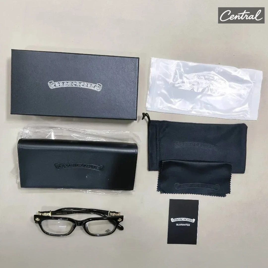 Chrome Hearts Blue Light Protection Glasses - Black Gold Frame